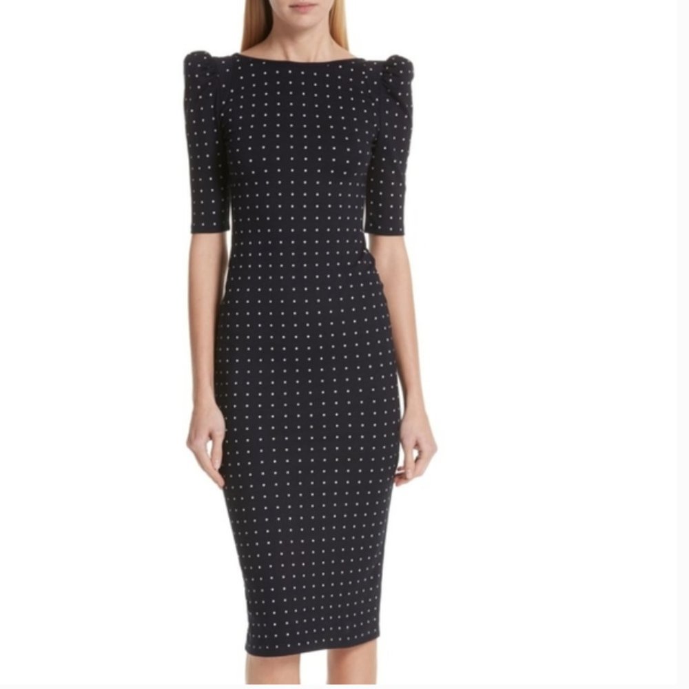 Smythe Polka Dot Puff Sleeve Dress - M - Stunning, Slinky, Sexy and sold out!!